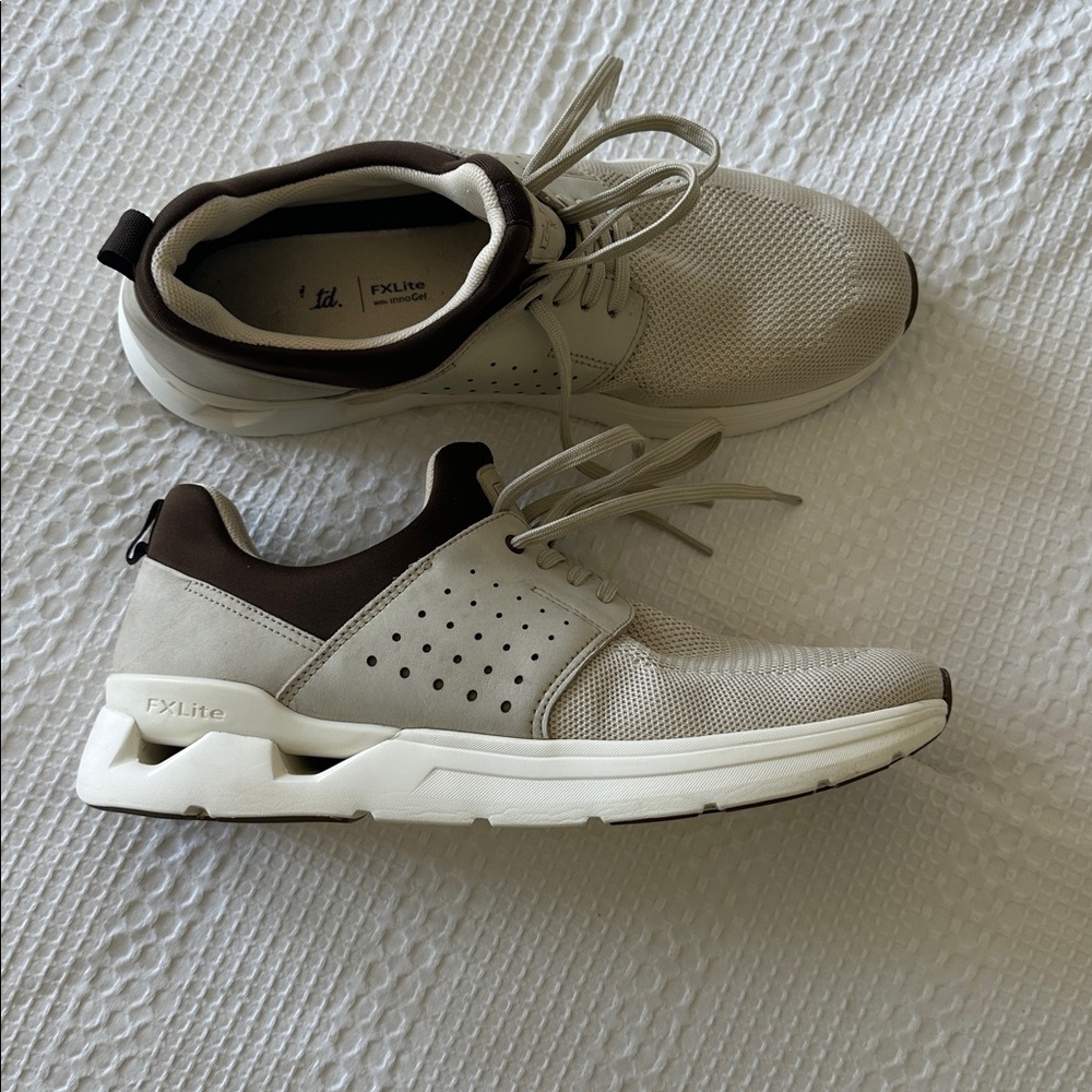 Men's Cream and Brown Sneakers